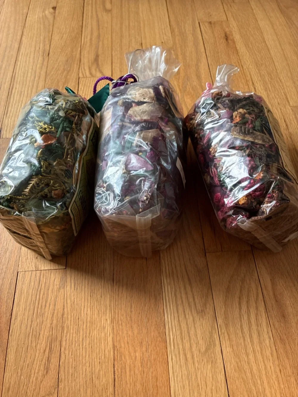 Potpourri Bags, 3 Sealed Bags, New Vintage, Wildflowers, Rose, Lavender